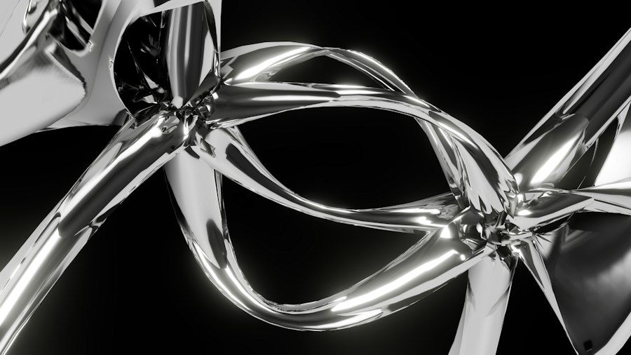Machined metal object on black
